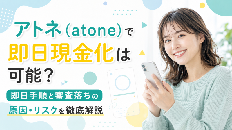 アトネ(atone)で即日現金化は可能?即日手順と審査落ちの原因・リスクを徹底解説