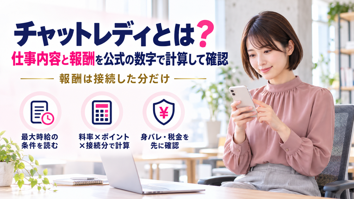 チャットレディとは?仕事内容と報酬を公式の数字で計算して確認