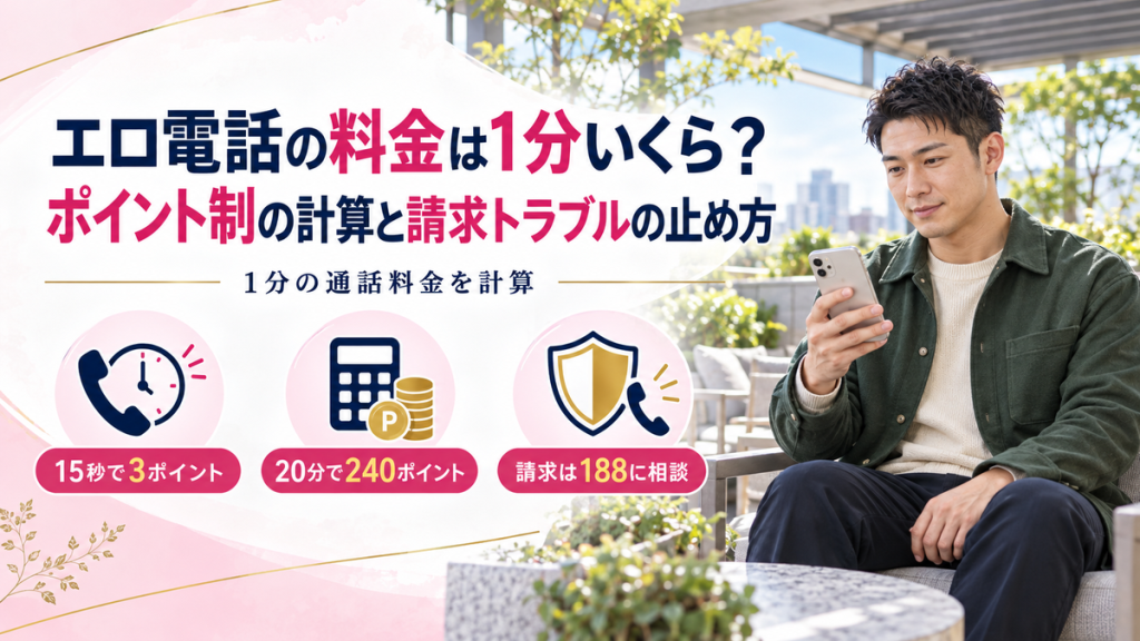 エロ電話の料金は1分いくら？ポイント制の計算と請求トラブルの止め方