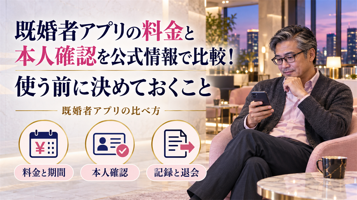 既婚者アプリの料金と本人確認を公式情報で比較!使う前に決めておくこと