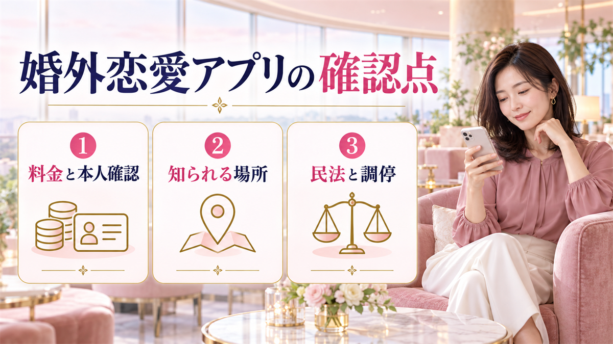 婚外恋愛アプリの確認点