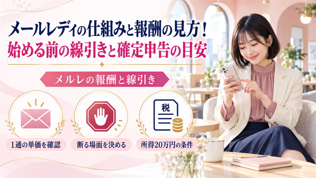 メールレディの仕組みと報酬の見方！始める前の線引きと確定申告の目安