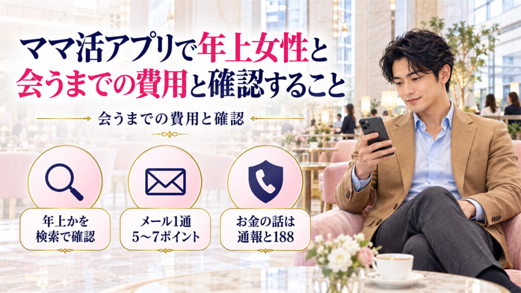 ママ活アプリで年上女性と会うまでの費用と確認すること