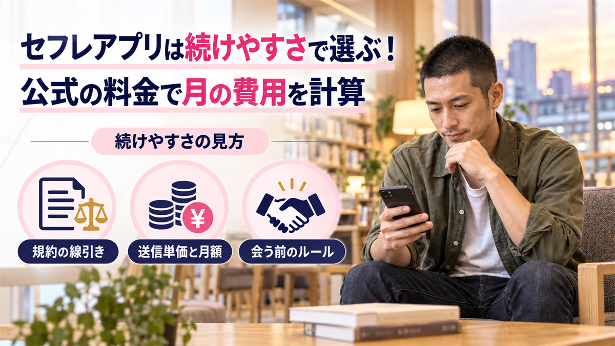 セフレアプリは続けやすさで選ぶ!公式の料金で月の費用を計算