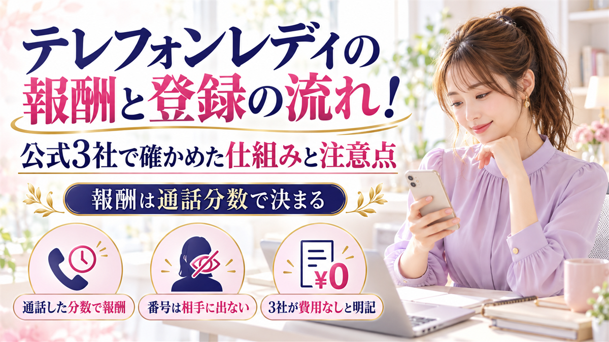 テレフォンレディの報酬と登録の流れ!公式3社で確かめた仕組みと注意点