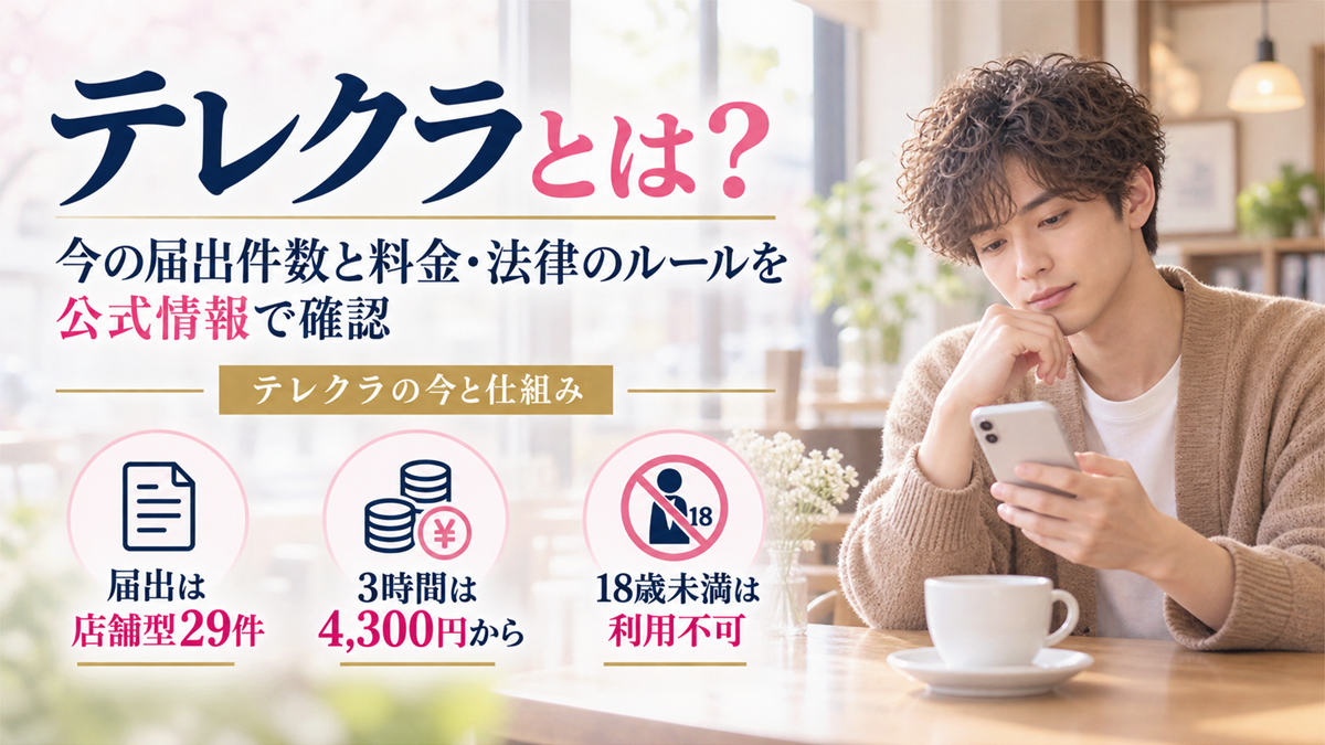 テレクラとは？今の届出件数と料金・法律のルールを公式情報で確認